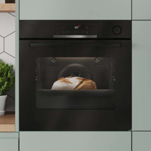 Backofen von Bosch in einer blaugrünen Küche – Elektrogeräte in Marl